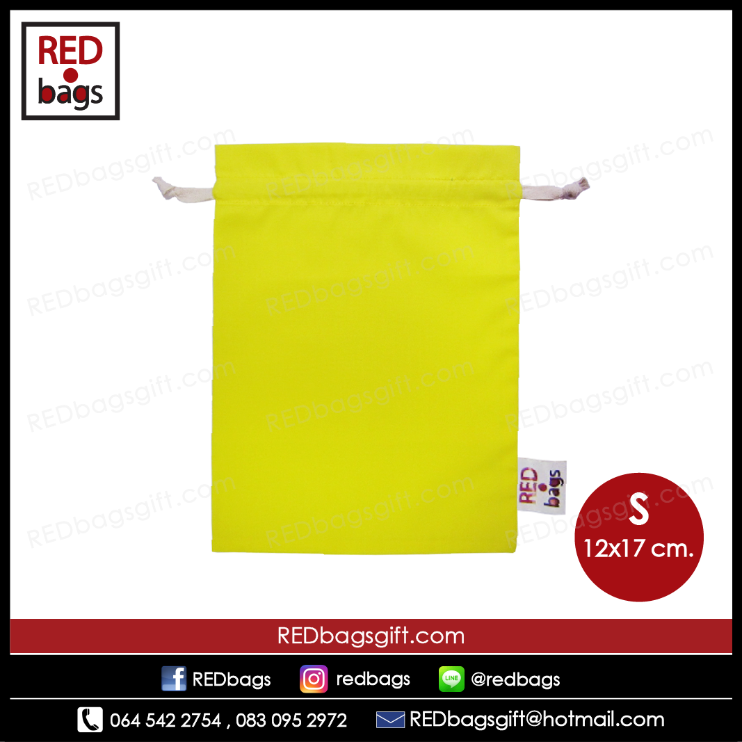 ถุงผ้าคอตตอนทวิล สีเหลือง/ Yellow Cotton Twill Bag : Size S